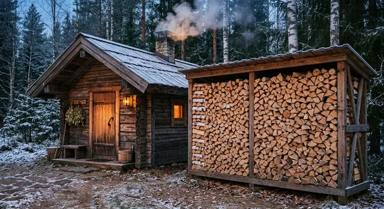 Укладка дров в Междуреченске, улица Каминная, 3